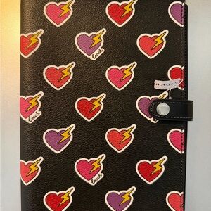 Coach Black Heart Notebook NWT
